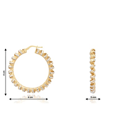 14 Ayar Sarı Altın Burgu Halka Küpe