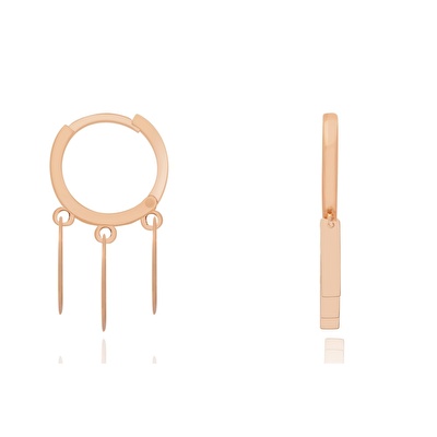 14 Ayar Rose Altın Halka Küpe