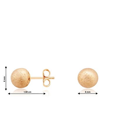 14 Ayar Rose Altın Top Küpe