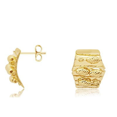 22 Ayar Sarı Altın Dorika Küpe