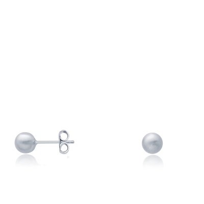 14 Ayar Beyaz Altın Top Küpe