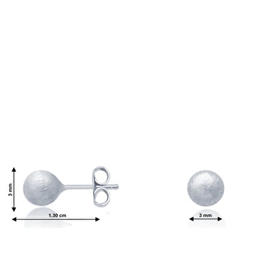 14 Ayar Beyaz Altın Top Küpe