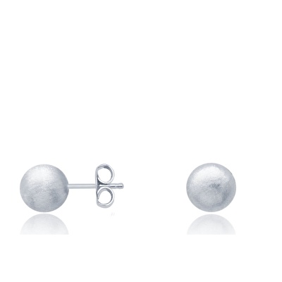 14 Ayar Beyaz Altın Top Küpe