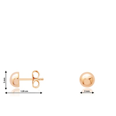 14 Ayar Rose Altın Top Küpe