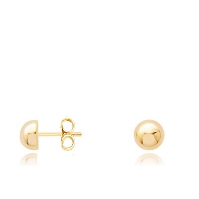 14 Ayar Sarı Altın Top Küpe