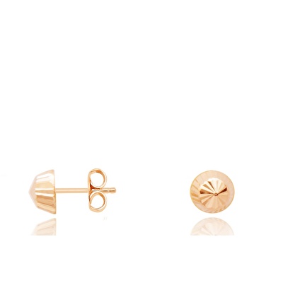 14 Ayar Rose Altın Top Küpe