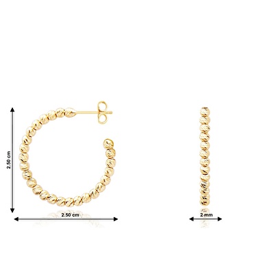 14 Ayar Sarı Altın Dorika Küpe