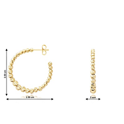 14 Ayar Sarı Altın Toplu Küpe