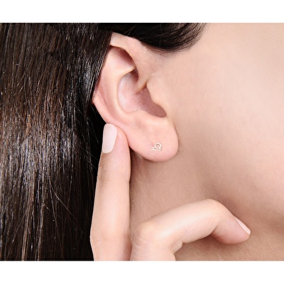 14 Ayar Sarı Altın Terazi Burç Küpe