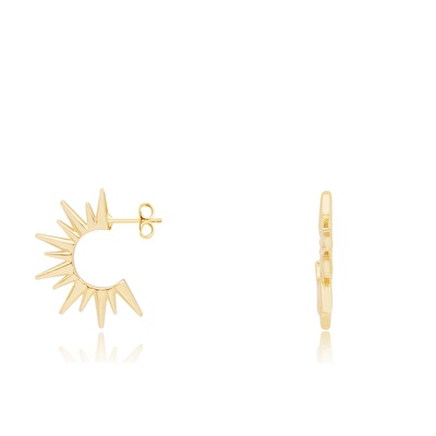 14 Ayar Sarı Altın Halka Küpe