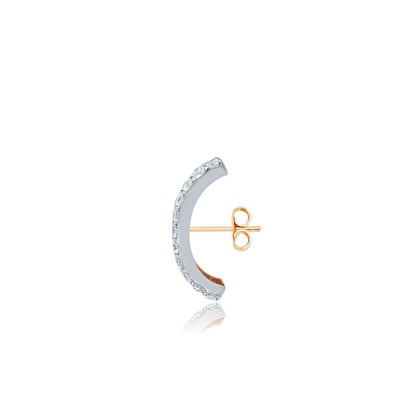 14 Ayar Rose-Beyaz Altın Earcuff Küpe
