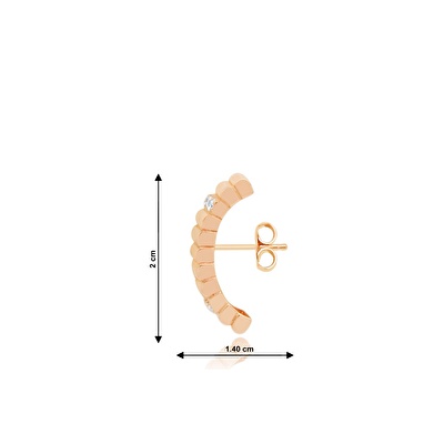 14 Ayar Rose Altın Earcuff Küpe