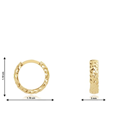 14 Ayar Sarı Altın Halka Küpe