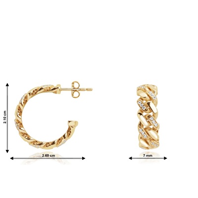 14 Ayar Sarı Altın Halka Gurmet Küpe