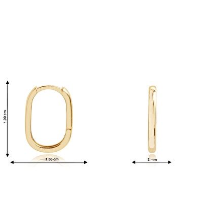 14 Ayar Sarı Altın Halka Küpe