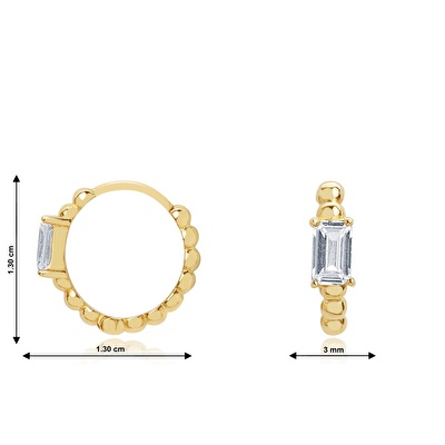 14 Ayar Sarı Altın Baget Küpe