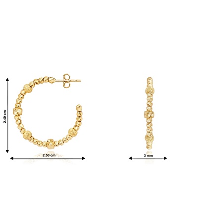 14 Ayar Sarı Altın Dorika Küpe