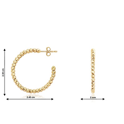 14 Ayar Sarı Altın Dorika Küpe