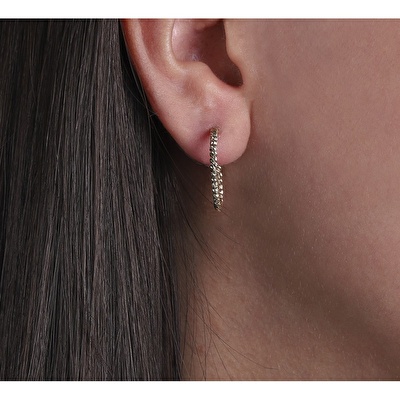 14 Ayar Sarı Altın Dorika Küpe