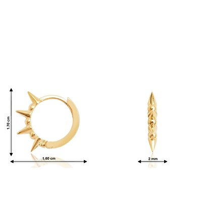 14 Ayar Sarı Altın Halka Küpe