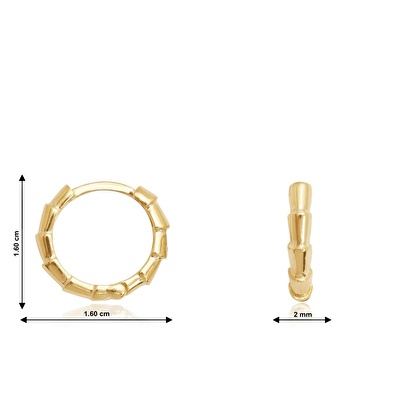 14 Ayar Sarı Altın Halka Küpe