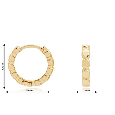 14 Ayar Sarı Altın Halka Küpe