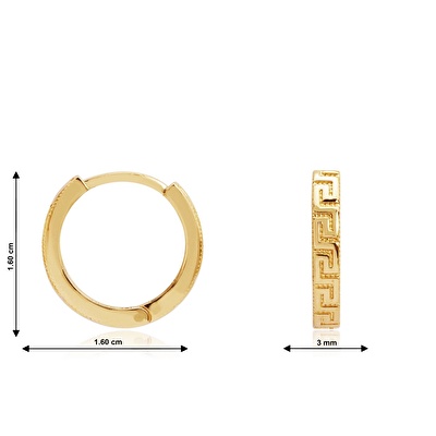 14 Ayar Sarı Altın Halka Küpe