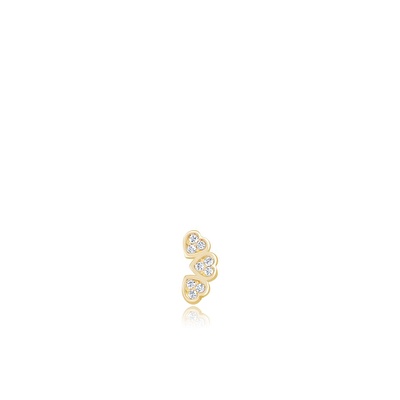 14 Ayar Sarı Altın Kalp Tragus Piercing