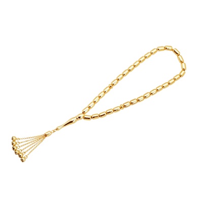 14 Ayar Sarı Altın Silindir Tespih