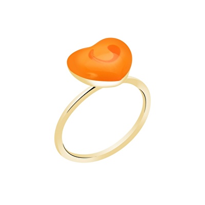 14 Ayar Sarı Altın Kalp Figürlü Yüzük