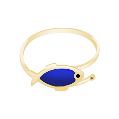 14 Ayar Sarı Altın Balık Yüzük