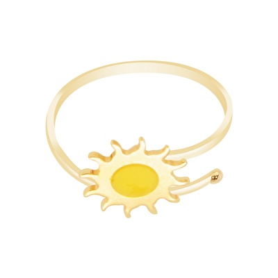 14 Ayar Sarı Altın Güneş Figürlü Yüzük