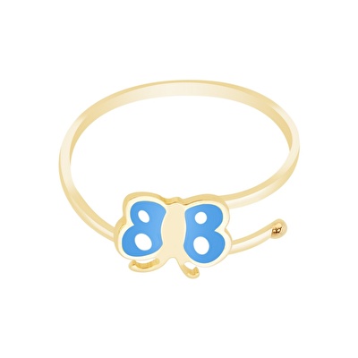 14 Ayar Sarı Altın Kelebek Yüzük