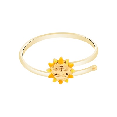 14 Ayar Sarı Altın Güneş Figürlü Yüzük