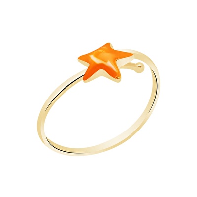 14 Ayar Sarı Altın Yıldız Figürlü Yüzük