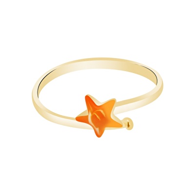 14 Ayar Sarı Altın Yıldız Figürlü Yüzük