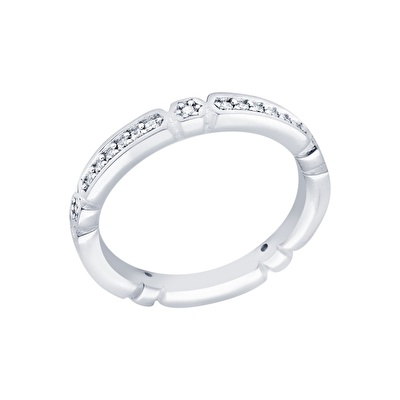 14 Ayar Beyaz Altın Tamtur Yüzük