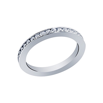 14 Ayar Beyaz Altın Tamtur Yüzük