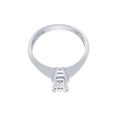 14 Ayar Beyaz Altın Baget Yüzük