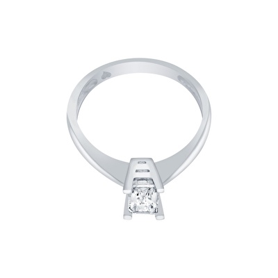 14 Ayar Beyaz Altın Baget Yüzük