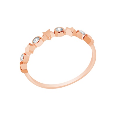 14 Ayar Rose Altın Yıldız Figürlü Yüzük