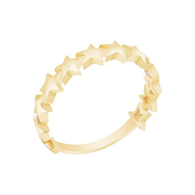 14 Ayar Sarı Altın Yıldız Figürlü Yüzük