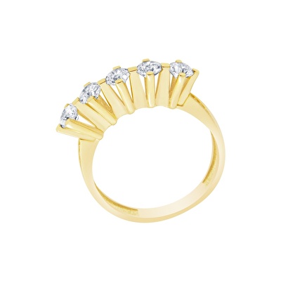 14 Ayar Sarı Altın Beştaş Yüzük