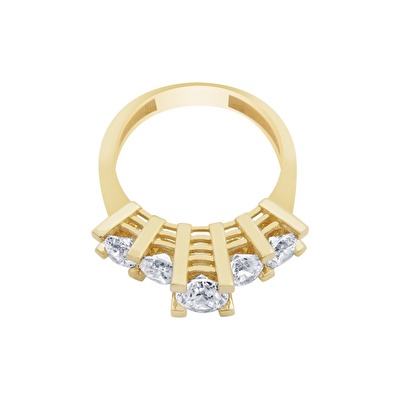 14 Ayar Sarı Altın Beştaş Yüzük