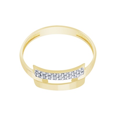 14 Ayar Sarı-Beyaz Altın Trend Yüzük