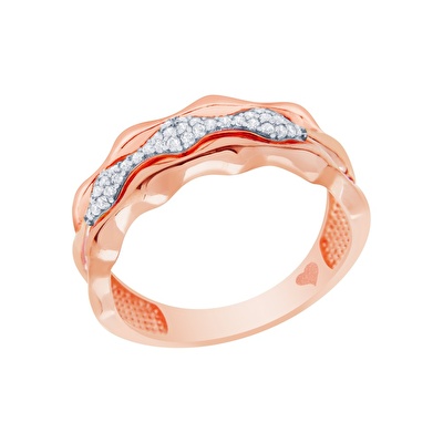 14 Ayar Rose-Beyaz Altın Trend Yüzük