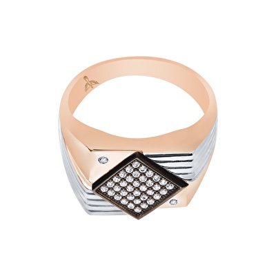 14 Ayar 3 Renkli Altın Erkek Yüzük