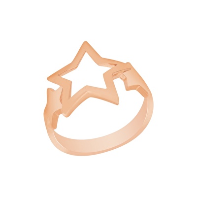 14 Ayar Rose Altın Yıldız Figürlü Yüzük