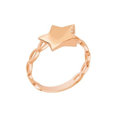 14 Ayar Rose Altın Yıldız Figürlü Yüzük