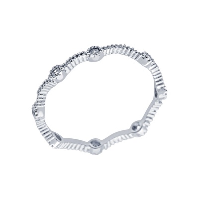 14 Ayar Beyaz Altın Tamtur Yüzük